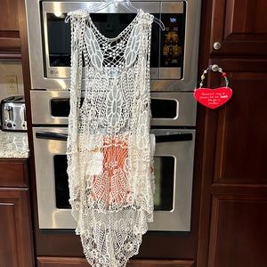 Woman’s tiered crochet vest